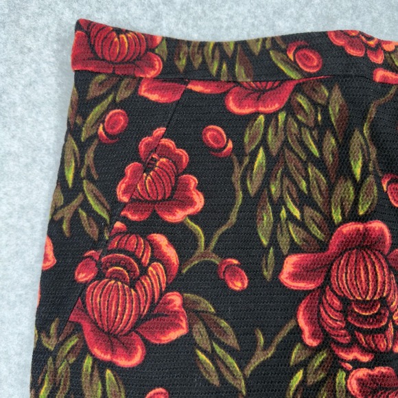 Catherine Malandrino Black Floral Print Pencil Skirt Size 12 Business Casual - Picture 2 of 10